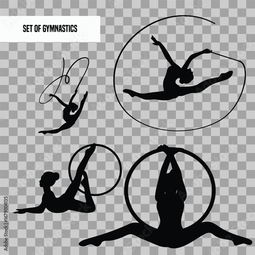 set of gymnastics vector