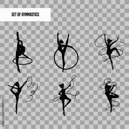 set of gymnastics vector