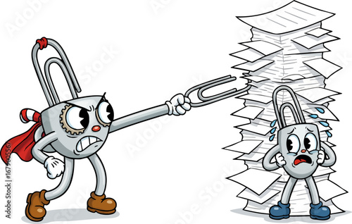 A Brave Paperclip Rescuing a Friend