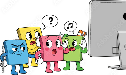 A Group of Gossiping Sticky Notes