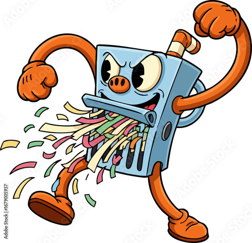 A Monstrous Paper Shredder Spitting Confetti