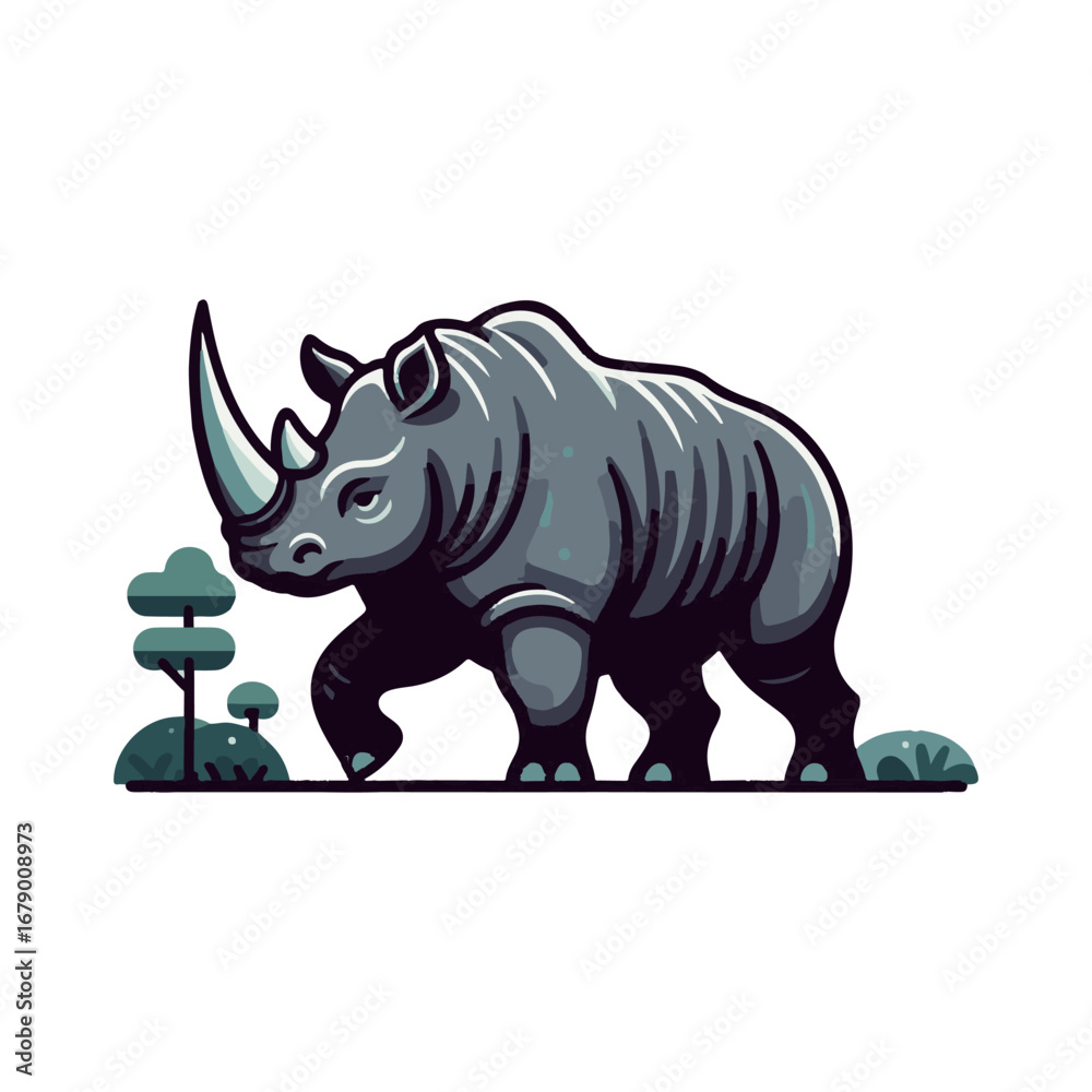 Fototapeta premium rhino illustration design