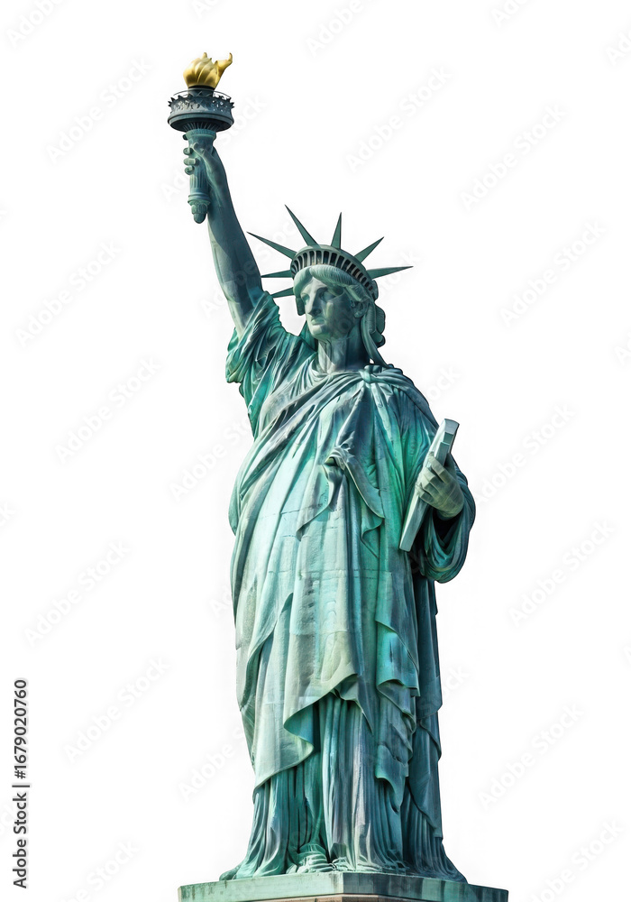 Naklejka premium Statue of Liberty Isolated on White Background