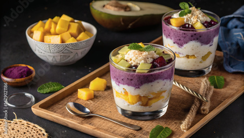 Philippine Halo-Halo Flat Lay with Colorful Toppings

