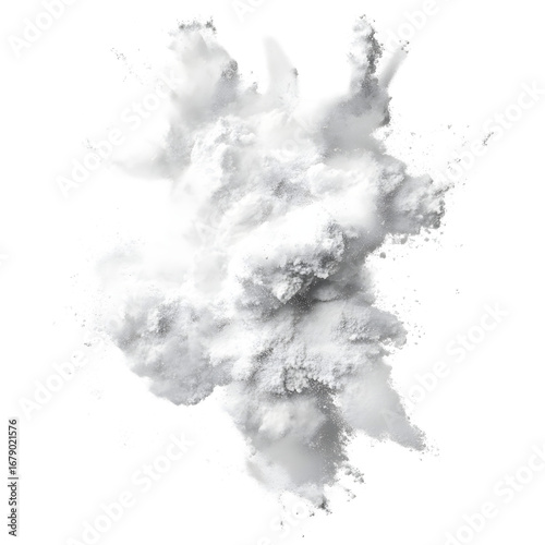 Dynamic High-Speed Shot of White Talcum Powder Explosion