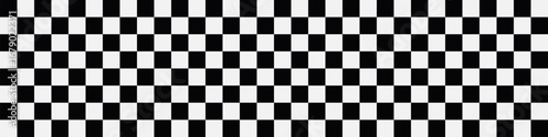 Vector seamless pattern of black and white checkered squares, checkered chessboard, racing stripe, finish line in the form of racing flag. Dynamic lines, competition. Element for your design