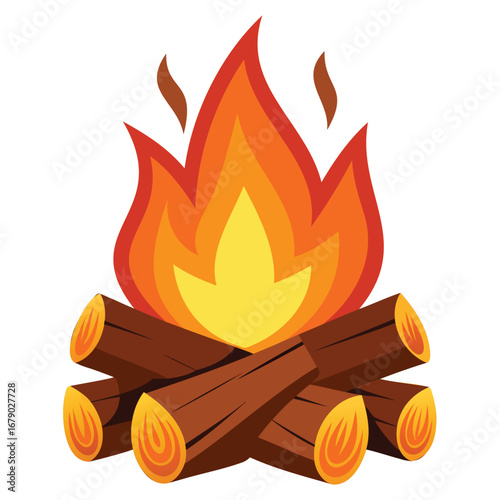 Camp Fire and Outdoor Bonfire Graphic Design
