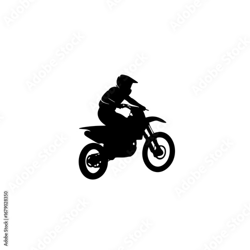 Motocross Rider Silhouette Vector for Logo Powerful Design Element