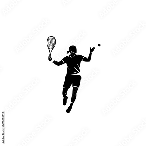 Tennis Player Silhouette Vector Logo Design A Powerful Icon for Your Brand