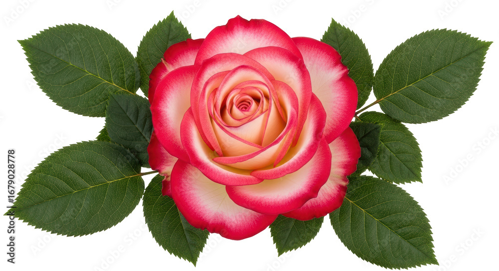 Naklejka premium Isolated Rose with Leaves