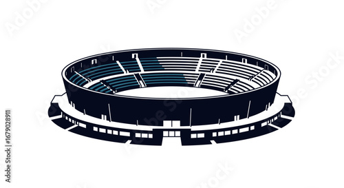 Captivating view of a modern outdoor sports stadium with tiered seating and architectural details
