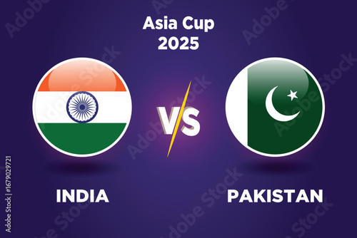 India  VS Pakistan , cricket match concept. with rival flags of both teams in circular shape isolated on blue background. with editable EPS file. IND vs PAK.