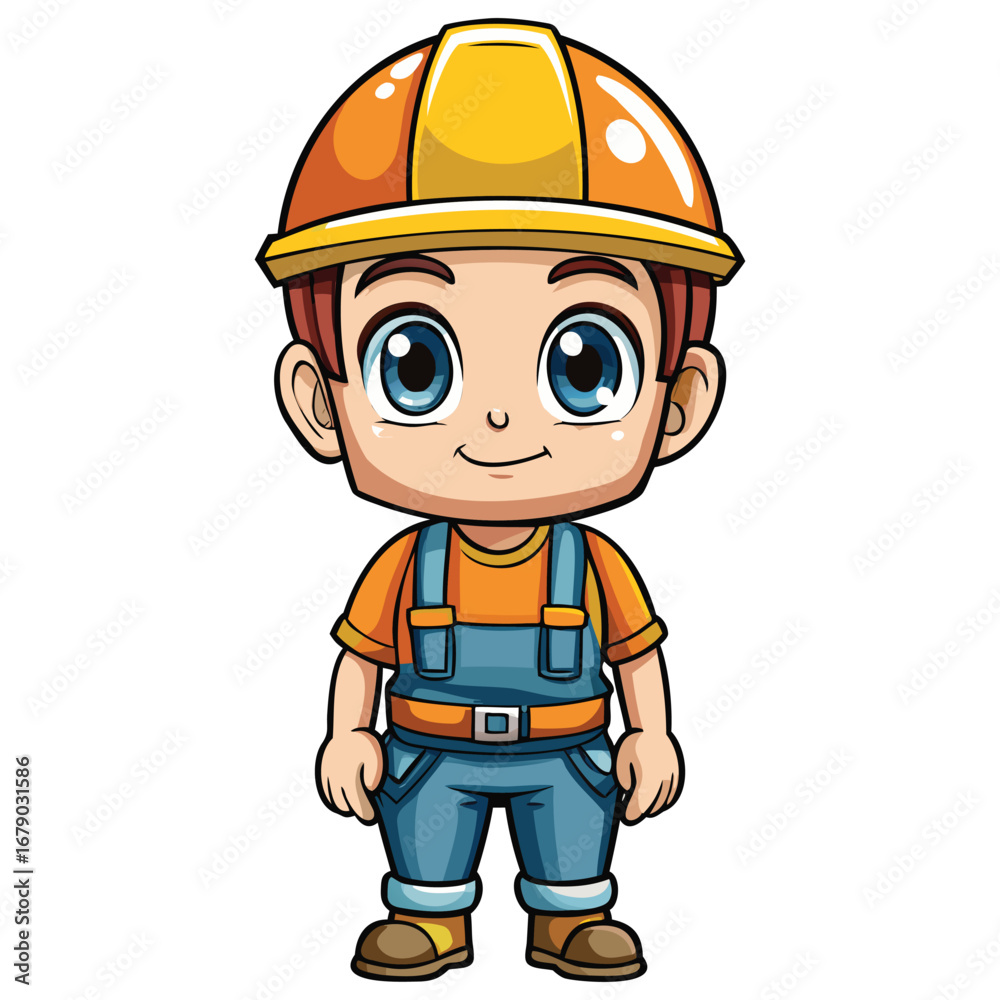 Fototapeta premium Construction Worker and Builder Character Graphic