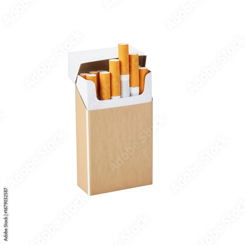 Open pack of cigarettes isolated PNG with Transparent Background