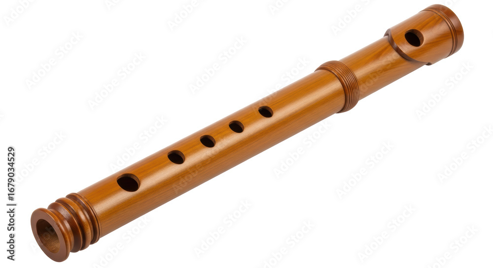 Naklejka premium Isolated Wooden Flute