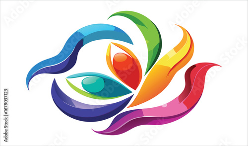 Abstract art illustration of fish vector design with face symbol collection