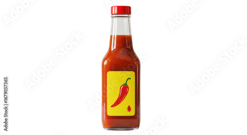 Isolated Hot Sauce Bottle