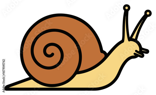 Detailed Illustration of a Snail in its Natural Habitat.