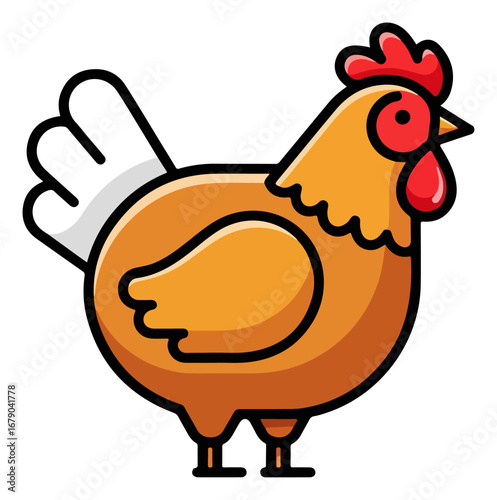 Detailed Illustration of a Brown Hen.