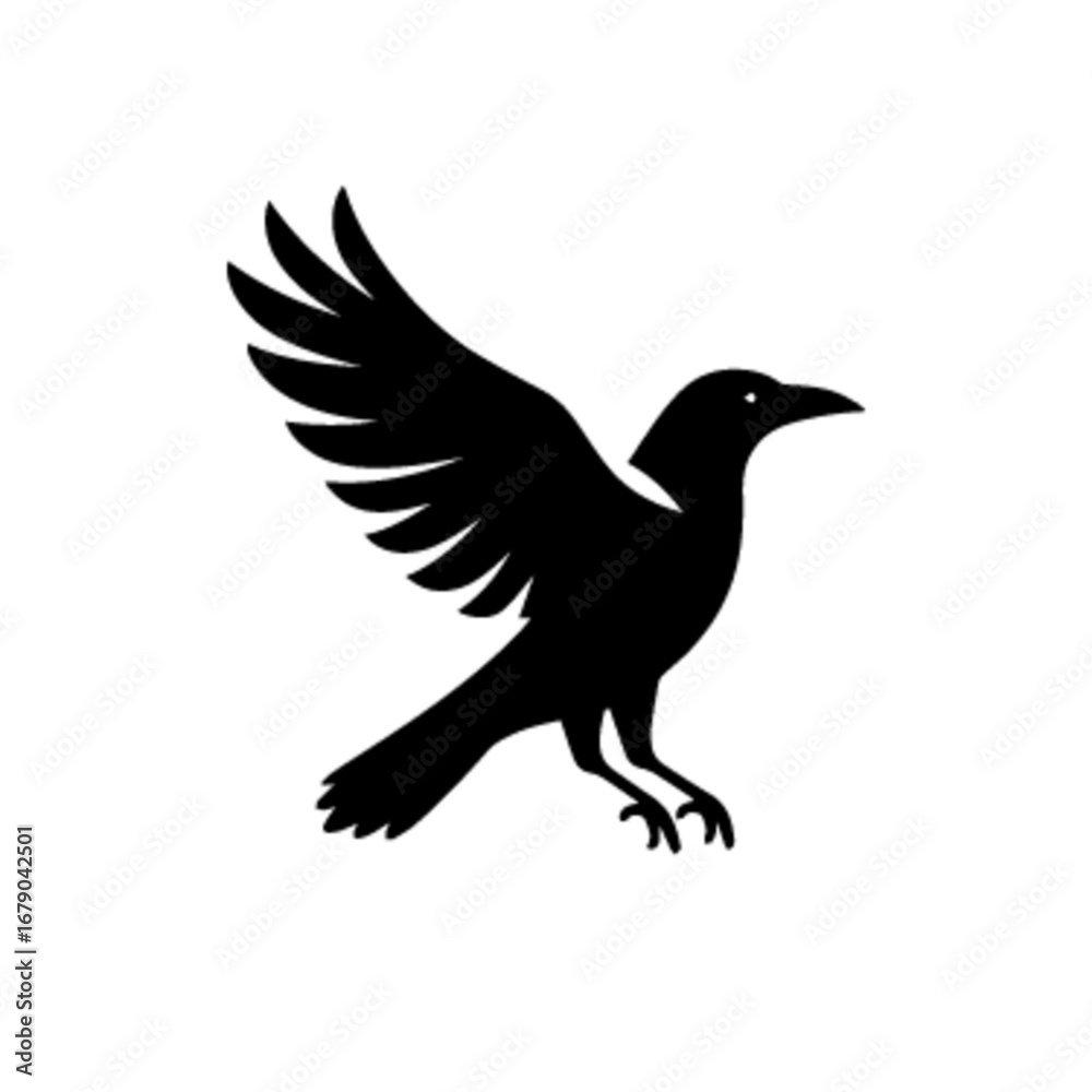 Fototapeta premium Crow 8 Vector Illustration | Black Bird Silhouette Artwork