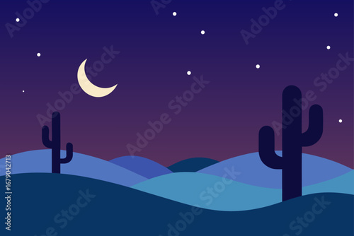 moon and stars on the sky