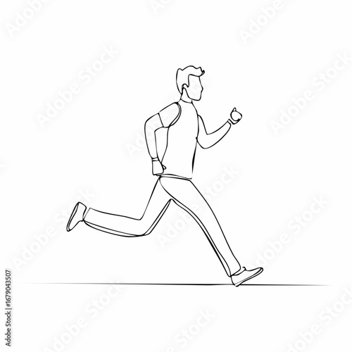 Sketchy Hand-Drawn Illustration of a Man Running