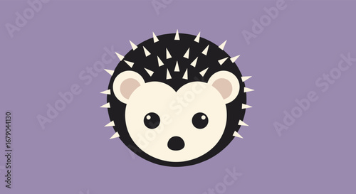 Cute cartoon hedgehog face icon animation animal character design