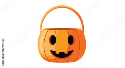 Jack o lantern candy bucket for halloween trick or treating fun