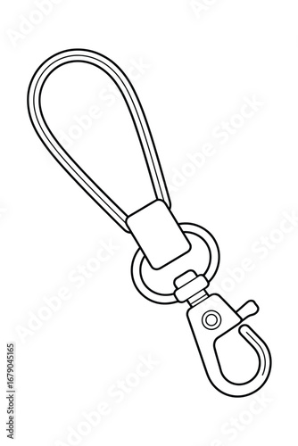 Simple leather loop keychain with lobster clasp
