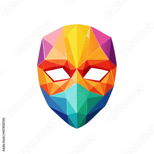 Colorful Low Poly Superhero Mask Design