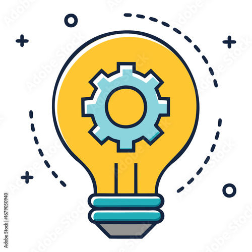 Light Bulb and Innovation Idea Graphic Design