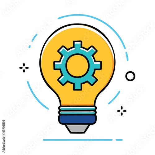 Light Bulb and Innovation Idea Graphic Design