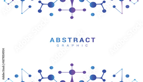 Abstract scientific background with a molecular structure and network connections for a technology concept