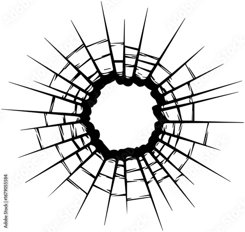 Shattered glass effect for dramatic impact or warning themes