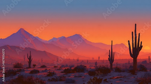 Fototapeta Naklejka Na Ścianę i Meble -  Arizona desert landscape background. ai generative.