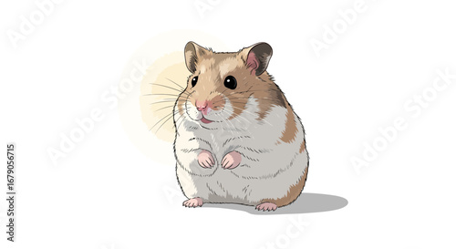 Charming depiction of a hamster with detailed fur and playful expression