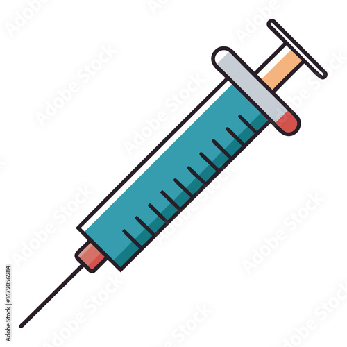 Medical Injection Syringe and Vaccination Graphic Design