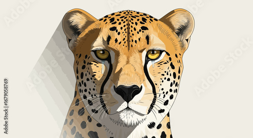 Elegant Cheetah Portrait Featuring Detailed Fur and Captivating Expression