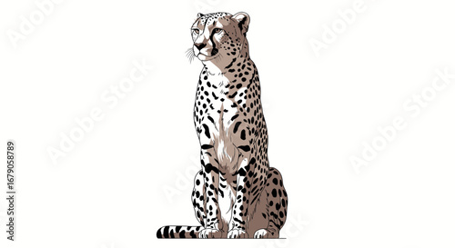 Elegant cheetah portrait with distinctive markings and majestic poise