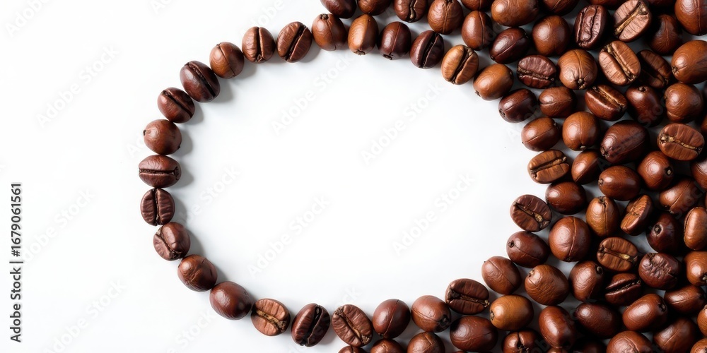 Obraz premium Roasted Coffee Beans Frame A Delightful Arrangement for Your Culinary or Beverage Designs