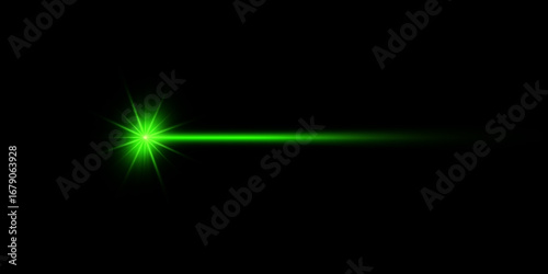 Wallpaper Mural A vibrant green laser beam emitting light against a black background. Torontodigital.ca