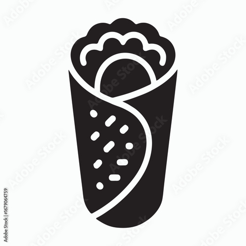 Burrito Solid Mexican Food Icon