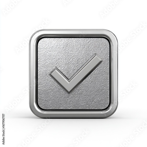 Metallic checkmark button