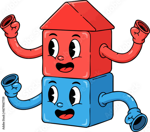 Two Building Blocks Making a House