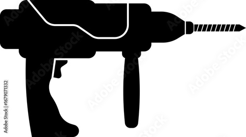 Drill machine icon set.Electric screwdriver glyph icon. Symbol, logo illustration. Vector graphics.hand drill icon design, flat style icon collection.