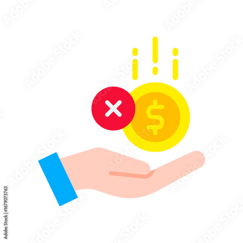Unpaid flat icon