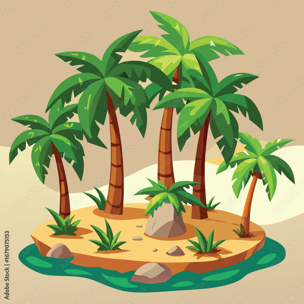 Fototapeta premium tropical island with palm trees