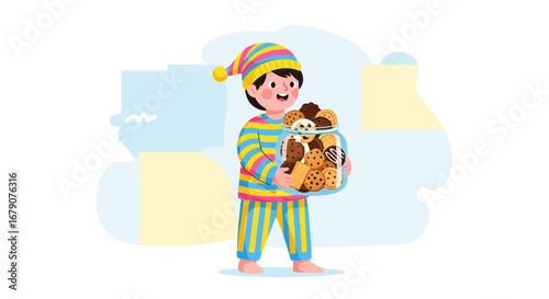 Youngster Delighted To Have A Cookie Jar For A Midnight Sweet Treat Cravings Only