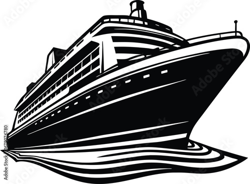 cruise ship vector illustration