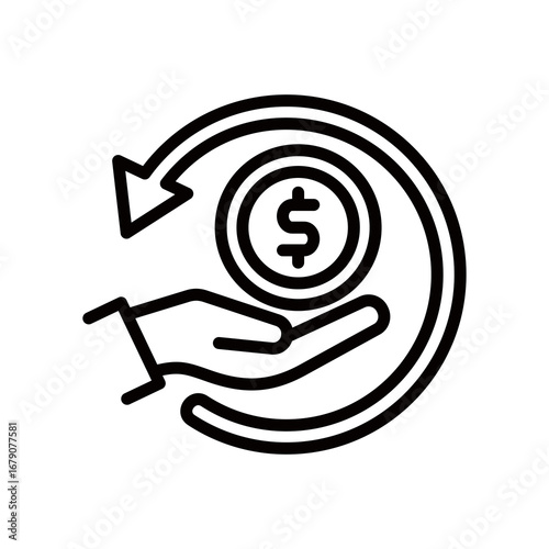 Refund line icon